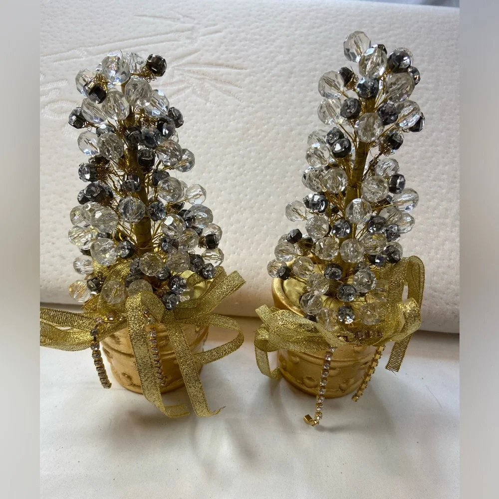 Decorative Tree Beads Crystals &‎ Rhinestones, Gold Pot